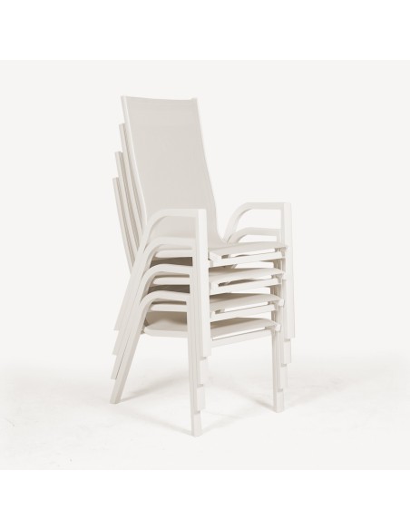 CADEIRA DE JARDIM COM ENCOSTO ALTO OFF-WHITE - PACOTE COM 6 UNIDADES