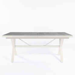 Mesa aluminio extensible 202/264 crema con ceramica para exterior. 2