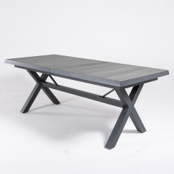 Mesa extensible 202/264 Antracita ceramica con acabado madera