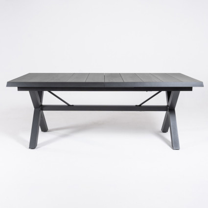 Table extensible en aluminium 162/202 anthracite avec plaques en ceramique pour l'exterieur
