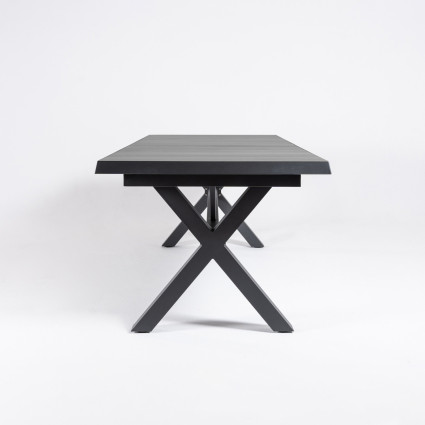 Table extensible en aluminium 162/202 anthracite avec plaques en ceramique pour l'exterieur