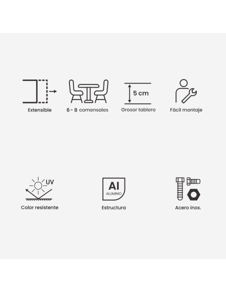 Table extensible en aluminium 162/202 anthracite avec plaques en ceramique pour l'exterieur