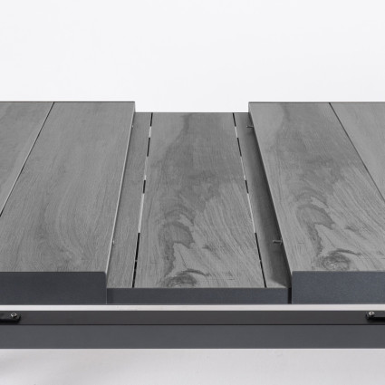 Conjunto de exterior mesa ext. 162/202 aluminio con laminas y 6 sillones acolchados antracita