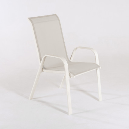 CHAISE DE TERRASSE EMPILABLE MALMO OFF-WHITE