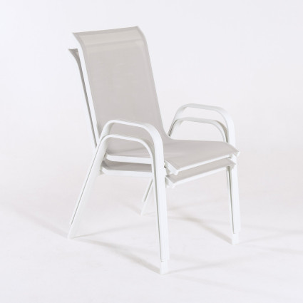 CHAISE DE TERRASSE EMPILABLE MALMO OFF-WHITE