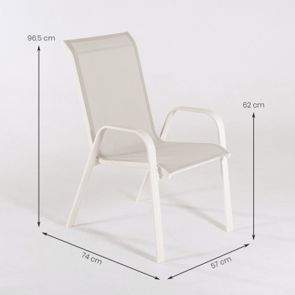 CHAISE DE TERRASSE EMPILABLE MALMO OFF-WHITE