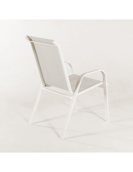 SILLÓN DE TERRAZA APILABLE MALMO BLANCO ROTO - PACK 2 UNIDADES