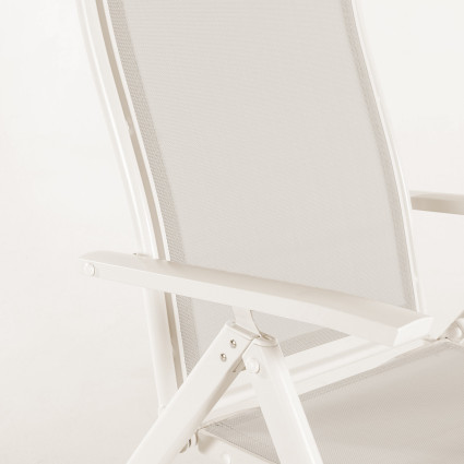 SILLÓN PARA EXTERIOR BLANCO ROTO RECLINABLE - PACK 6 UNIDADES