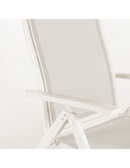 SILLÓN PARA EXTERIOR BLANCO ROTO RECLINABLE - PACK 6 UNIDADES