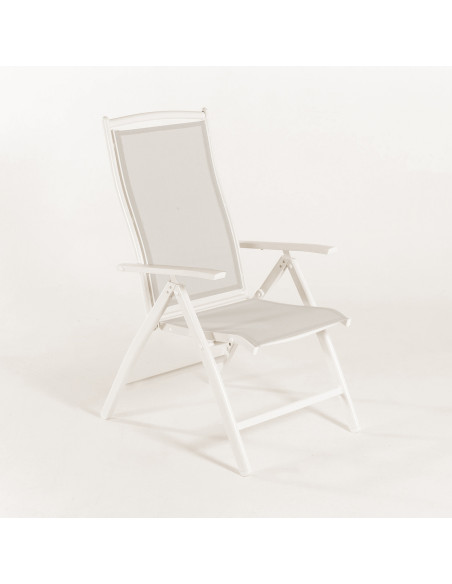 SILLÓN PARA EXTERIOR BLANCO ROTO RECLINABLE - PACK 6 UNIDADES