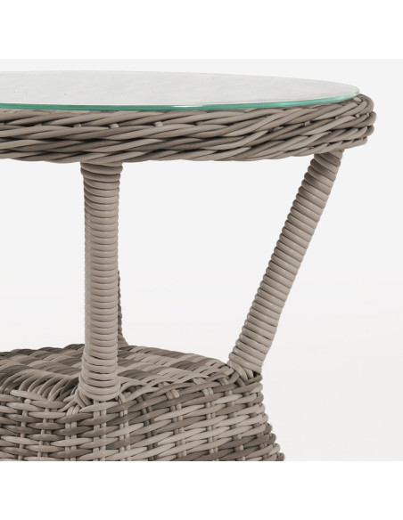 Mesita auxiliar  de jardin rattan sintetico 50