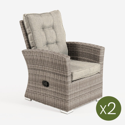Poltrona reclinavel para terraco Monaco Tan - Pacote de 2 unidades