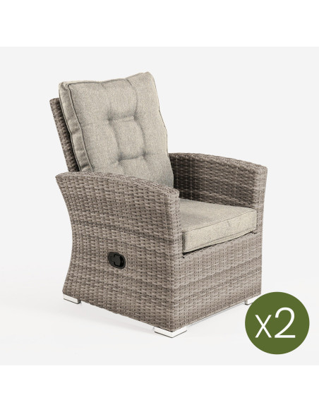 Poltrona reclinavel para terraco Monaco Tan - Pacote de 2 unidades