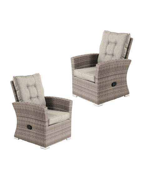 Fauteuil de terrasse inclinable Monaco Tan - Paquet de 2 unites