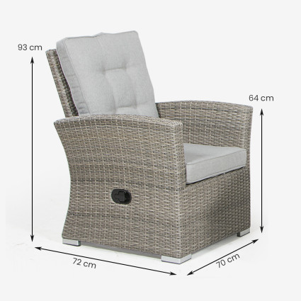 Fauteuil de terrasse inclinable Monaco Tan - Paquet de 2 unites