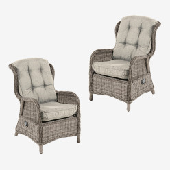 Fauteuil de jardin inclinable en fibre - Pack 2 unites 2