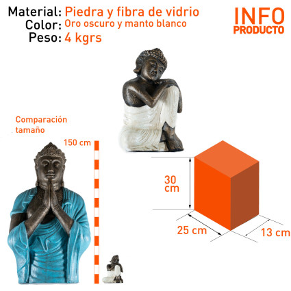 Figure de Bouddha blanche au repos