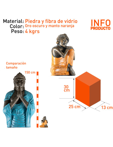 Figure de Bouddha au repos orange