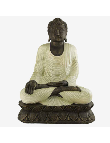 Statue de Bouddha de jardin en pierre et fibre