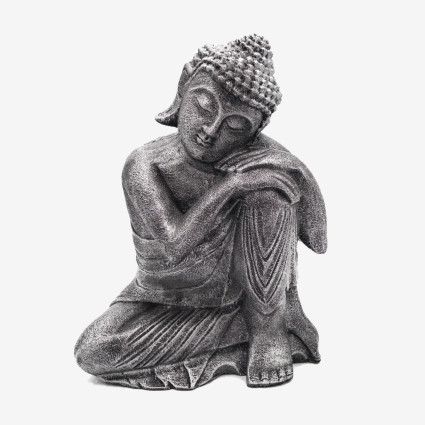 Figura buda descansando color plata