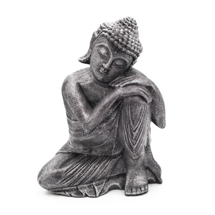 Figura buda descansando color plata