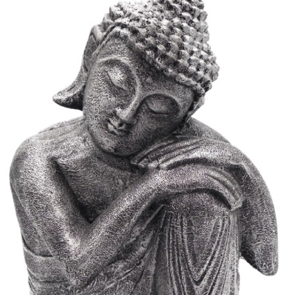 Figura buda descansando color plata