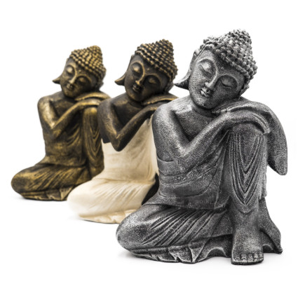 Figura buda descansando color plata