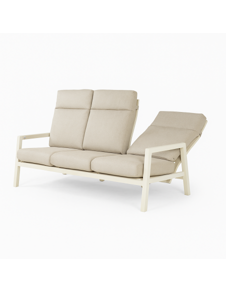 Sofa de jardin 3 plazas color crema