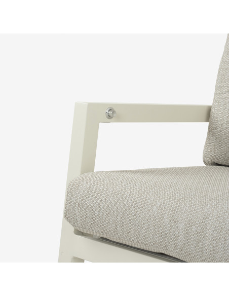 Sofa de jardin 3 plazas color crema