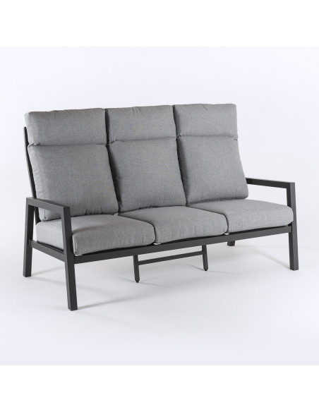 Sofa reclinavel para uso exterior 3 lugares antracite