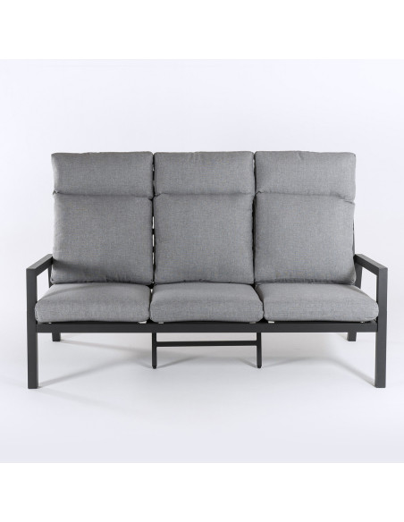 Sofa reclinavel para uso exterior 3 lugares antracite