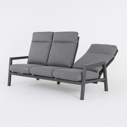 Sofa reclinavel para uso exterior 3 lugares antracite