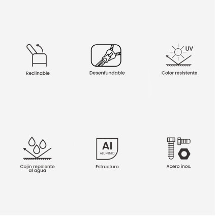 Sofa reclinavel para uso exterior 3 lugares antracite