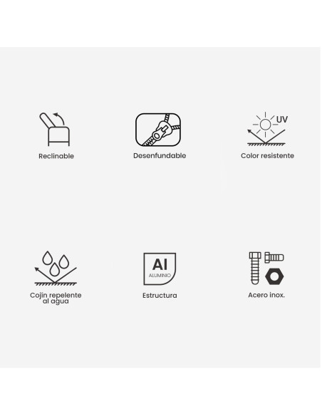 Sofa reclinavel para uso exterior 3 lugares antracite