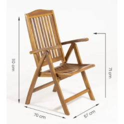 Sillon plegable con tara estetica de teca 2