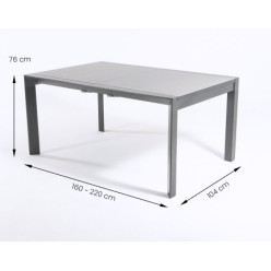 Mesa de jardin extensible 160/220 negro outlet 2