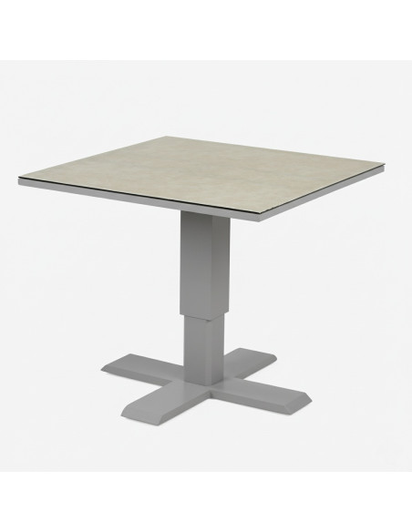 Mesa externa 80X80 cm cinza terra