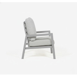 Canape en aluminium 3 places pour jardin gris terre 2