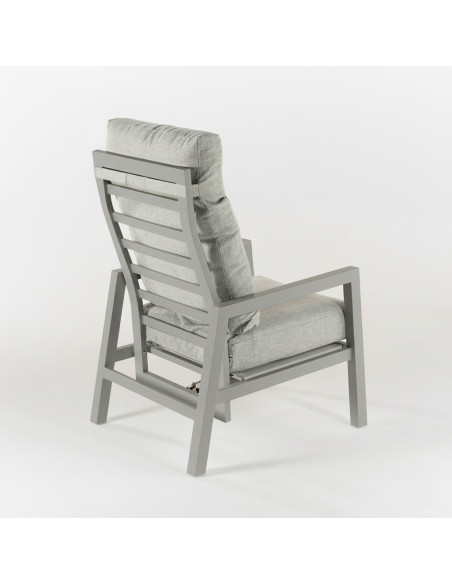 Poltrona reclinavel de aluminio como cinza terra