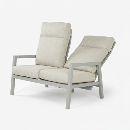 Sofa de jardim de aluminio de 2 lugares Como cinza terra