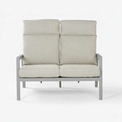 Sofa de jardim de aluminio de 2 lugares Como cinza terra