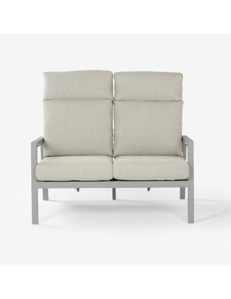 Sofa de jardim de aluminio de 2 lugares Como cinza terra