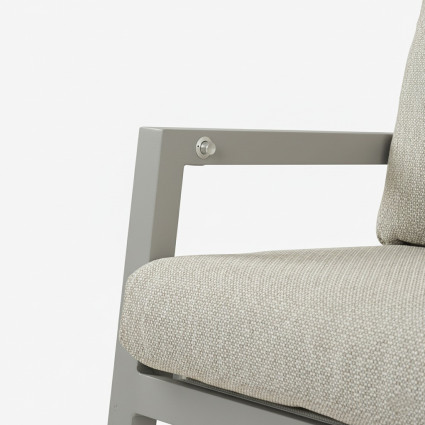 Sofa de jardim de aluminio de 2 lugares Como cinza terra