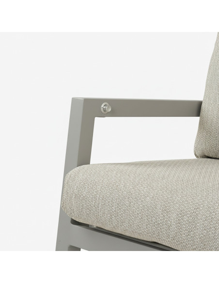 Sofa de jardim de aluminio de 2 lugares Como cinza terra