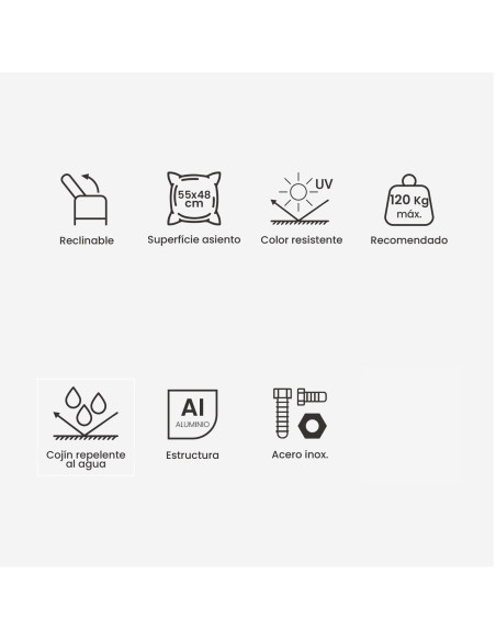 Como terra, cinza terra de jardim reclinavel