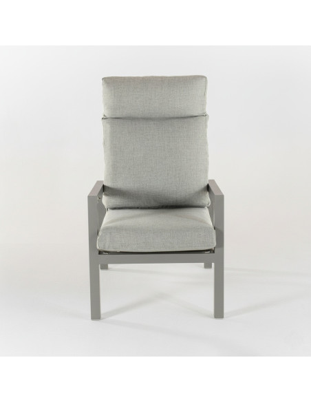 Fauteuil de jardin inclinable gris terre Como - Pack 2 unites