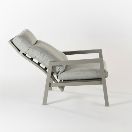 Fauteuil de jardin inclinable gris terre Como - Pack 2 unites