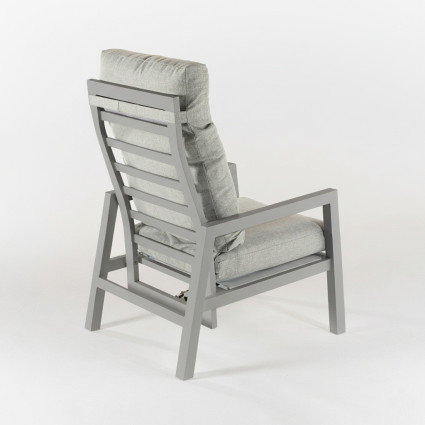 Fauteuil de jardin inclinable gris terre Como - Pack 2 unites