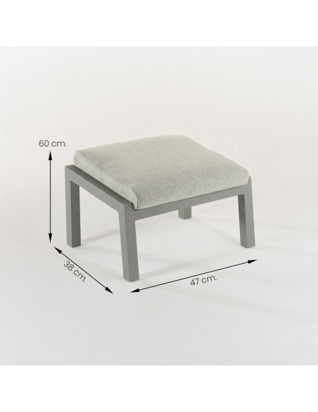 Repose-pieds de jardin gris terre