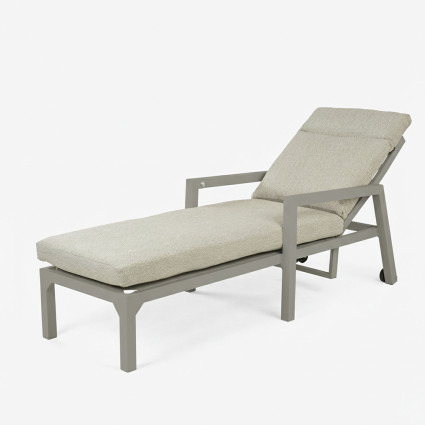 Espreguicadeira reclinavel hidraulica cinza terra